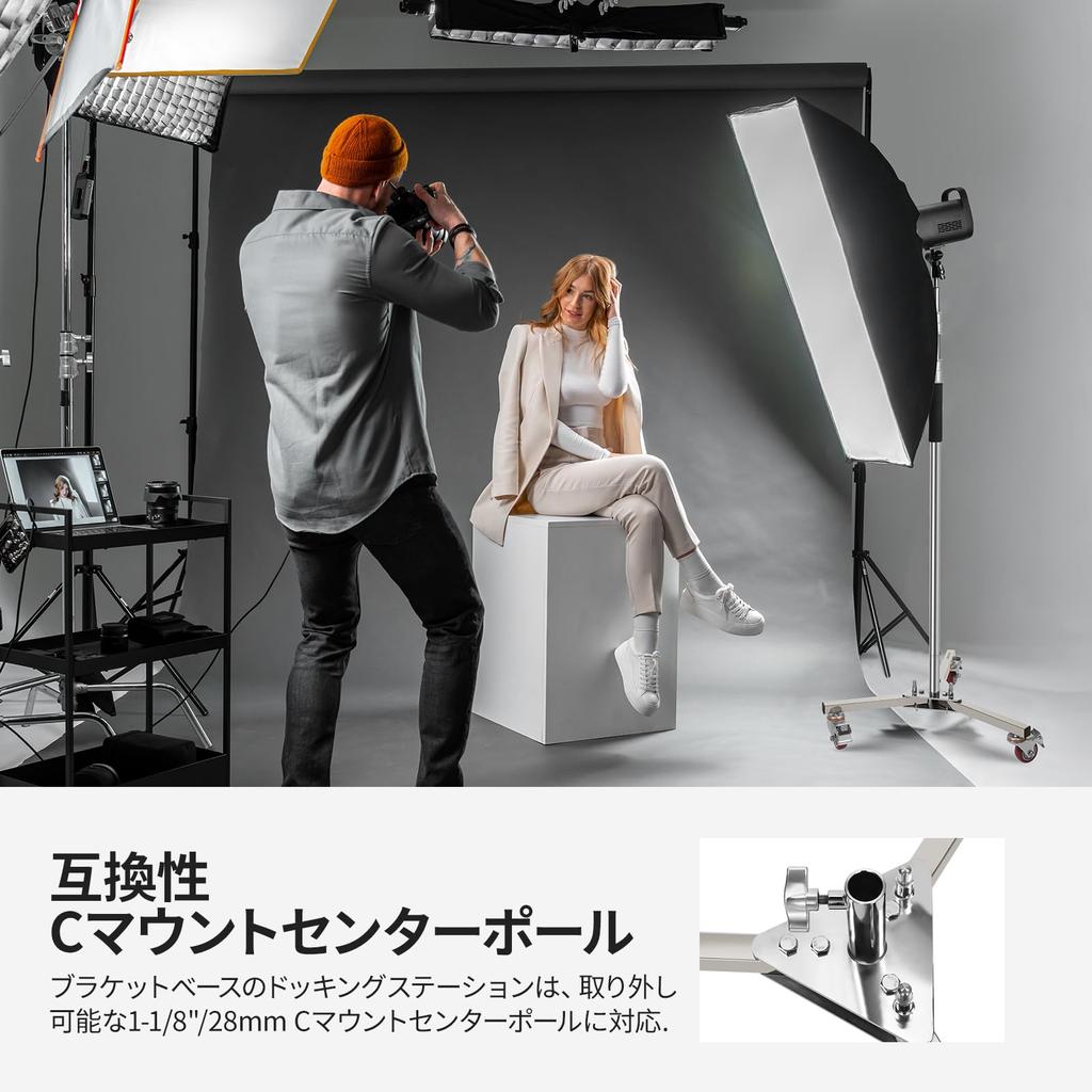 NEEWER Light Stand Base Photography C Stand Base Heavy Duty Stainless Steel with Wheels Junior to Baby Adapter Included Suitable for 28mm C Light