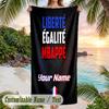 Beach Towel France National Football Team Print Custom Name Text Soft Towel for Swimming Pool