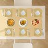 6pcs 12Inch Mirror Gold Decorative Charger Plates, Elegant Square Dinner Plates for Wedding, Party, Festive Dining Table Setting