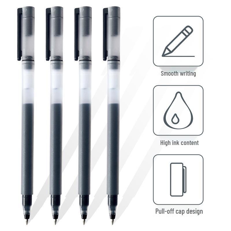 Large Capacity 0.5mm Black Gel Pen for Students - Needle Tip, Refillable, Perfect for Signatures and Exams.