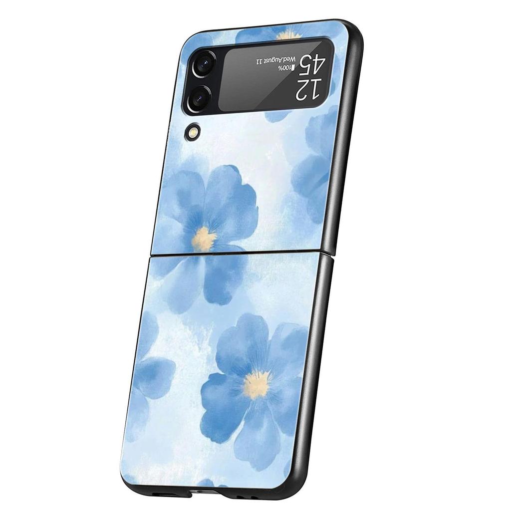 Phone Case for Samsung Galaxy Z Flip 3 4 5 6 7 Folding Shell For Samsung Z Flip4 Flip5 PC Hard Cover Soft Pale Little Flower