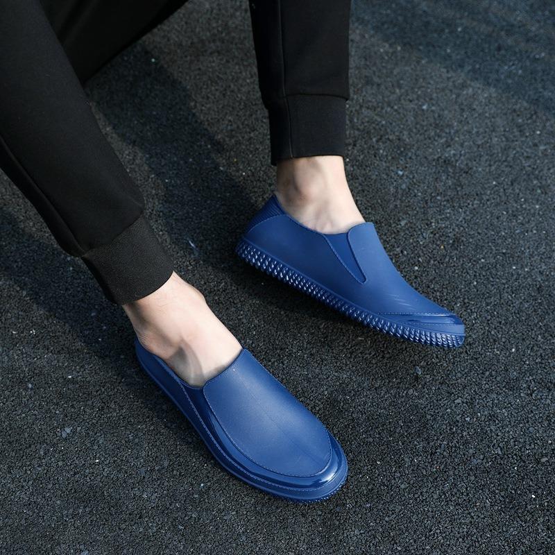 Rain shoes men's fashion short tube waterproof and non-slip four-season universal thick-soled chef casual waterproof shoes construction site