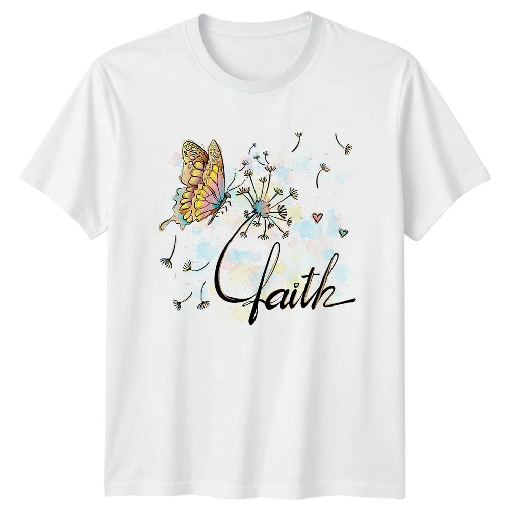 Faith Unisexs TShirt Christian Butterfly Inspirational Birthday Gift For Her S