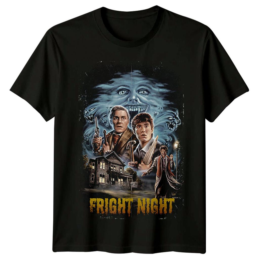 Noc Grozy (1985) T-shirt inspirowany plakatem filmowym Retro Klasyczny T-shirt Unisex