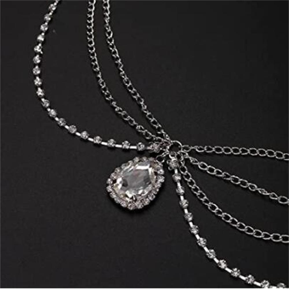 Kopfschmuck Böhmisch Goldfarbe Kristall Strass Wassertropfen Muster Hochzeits Schmuck Kopfkette