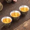 Zheng Wenqiang Artisan Golden Branch Silver-Plated Ceramic Teacup