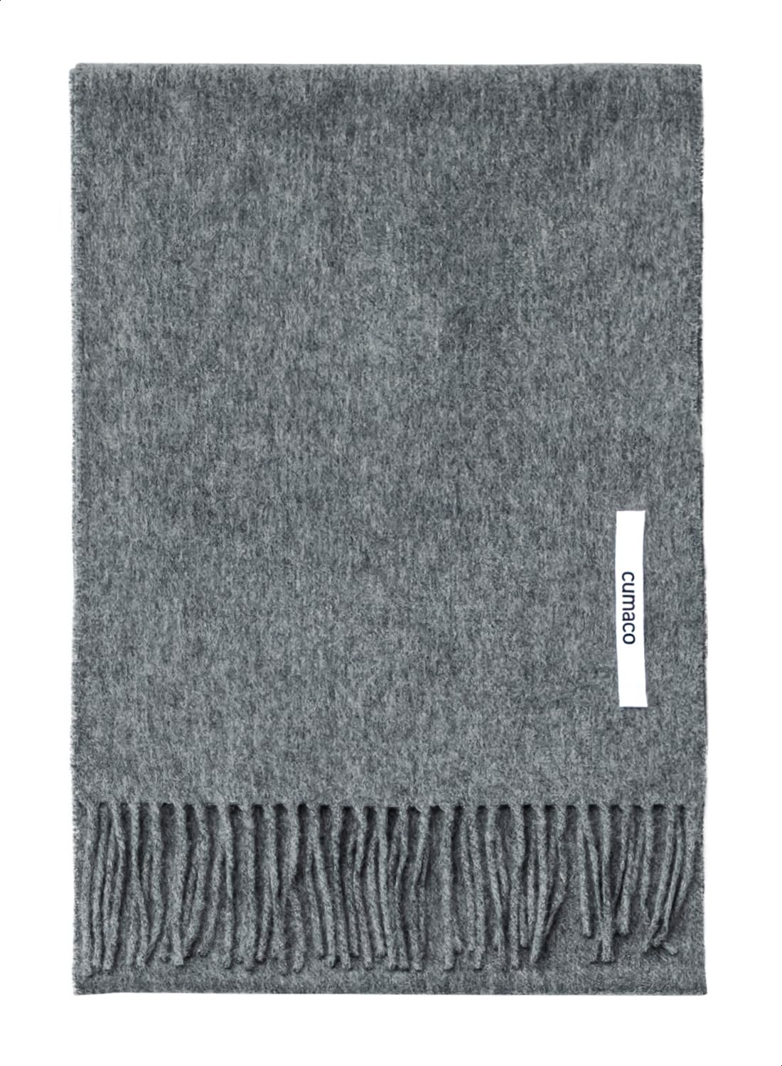 Dark Gray Cashmere and Wool Plaid Check Wool Brand [cumaco] 10. Scarf, Pattern, Unisex, Large, Thick, Blend, Name, Gift, Gray, C-T1011B-0105