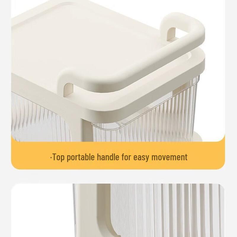 3-Tier Transparent Drawer Rolling Storage Cart