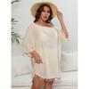 Damen-Cover-Ups-Kleid, Übergröße, Quaste, Spleißen, Ein-Ausschnitt, sexy, rückenfrei, Strand-Badebekleidung, Cover-Ups
