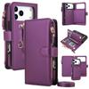 Custodia in Pelle a Portafoglio con Laccio Lungo da Collo e Slot per Carte per iPhone 17 Pro Max 16 15 14 13 12 11 Antiurto Per Cover Magsafe