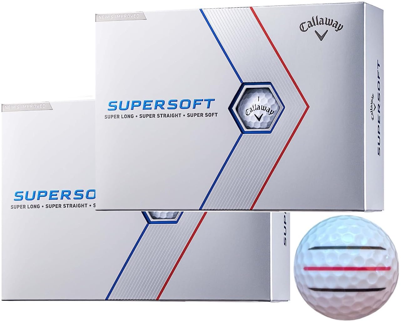 

[HapirakiGolf Line] Callaway Golf Ball SUPERSOFT 2023 Model with Lines (2 dozen white, 3 lines)