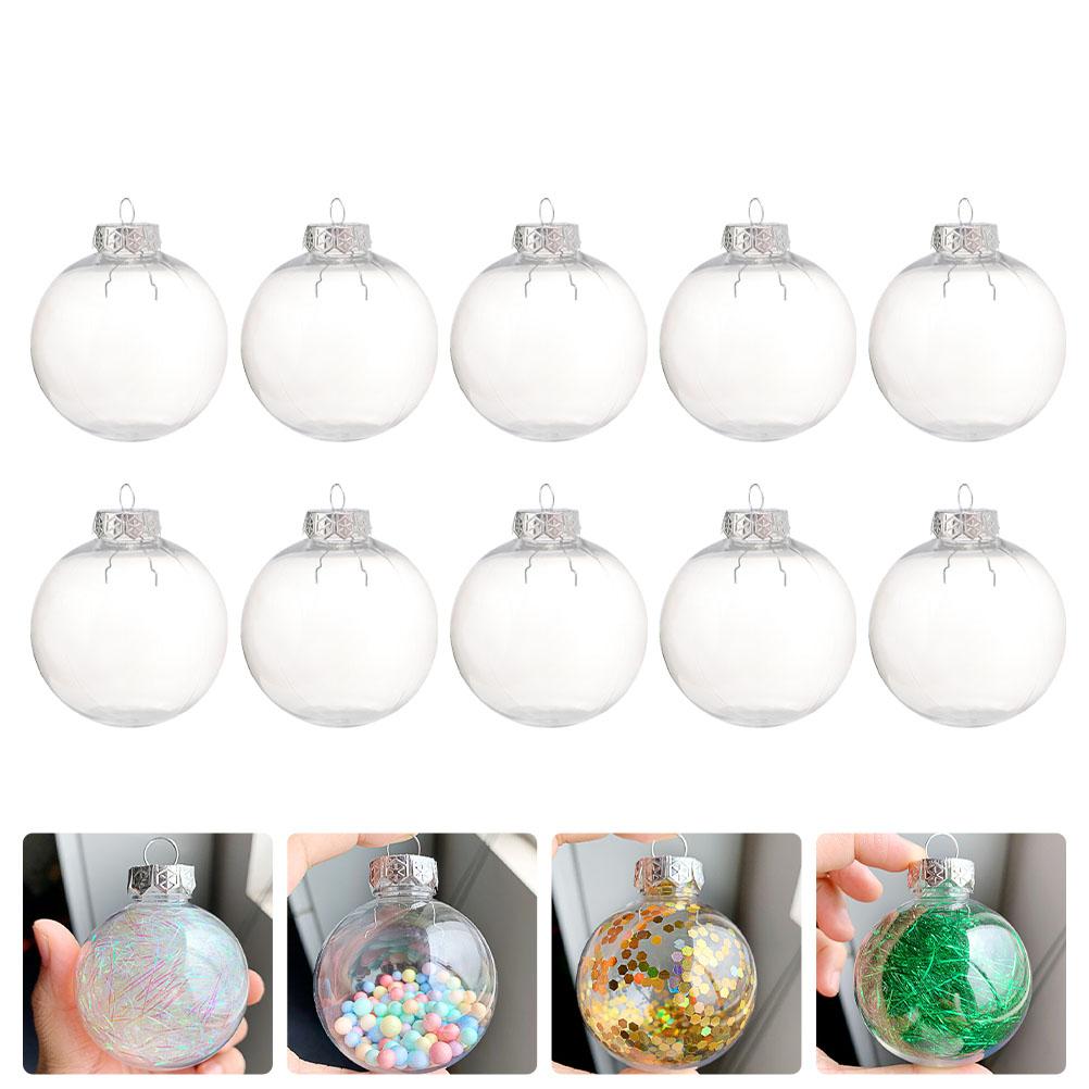10pcs 8cm 10cm Light Bulbs Transparent Ball DIY Craft Fillable Ball Plastic Wedding Light Bulbs Christmas Decoration Fillable 8cm