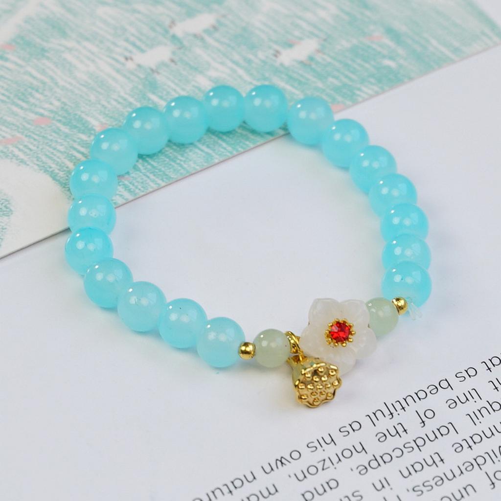 Glass Beaded Bracelet Female Sweet Lily of the Valley Bracelet Girl Jewelry Versatile Student Gift Hand Jewelry Wholesale