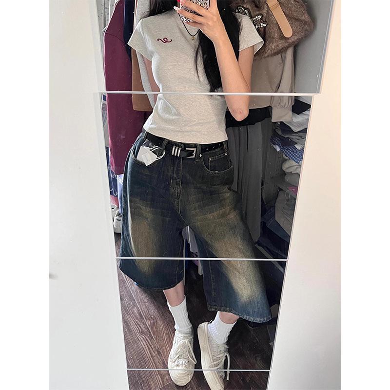 Women s Retro High-Waist Denim Culottes: Loose, Wide-Leg, Mid-Length Shorts XS