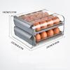 32 Eggs Holder for Refrigerator, Egg Storage Container Organizer Bins with Handles, Stackable Clear Plastic Egg Holder(2 Layer)