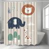 Cartoon Animals Washable Dirt-Resistant Shower Curtain Shower Head Waterproof Polyester Bath Curtain For Home Decor Accessories