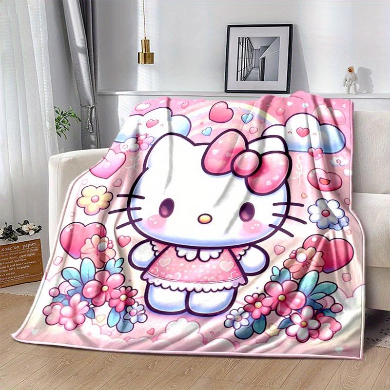 1pc. Hello Kitty Cute Cartoon Blanket - Perfect for Home, Office, Outdoor Use, Gift Idea, Suitable for Al