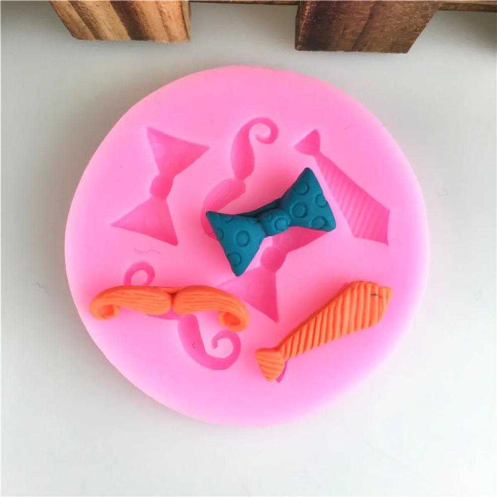 DIY Molds Bow Tie Beard Shape Silicone Molds for Cake Cookies Candy Fondant Chocolate Baking Tools Cake Decoration Accessories