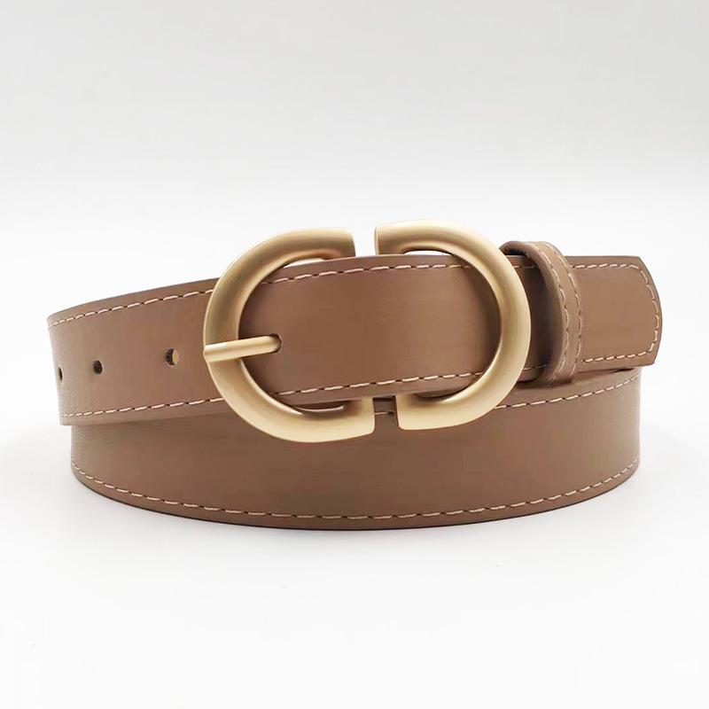 

New Fashionable and Versatile Women s Belt Double D Alloy Buckle Imitation Leather Decorative Belt 105cm