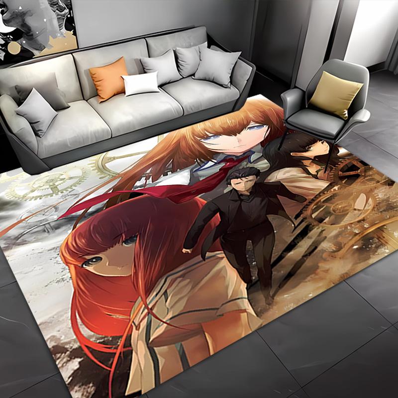 Steins;Gate -Themed Entrance Mat,Non-Slip Mat Area Rug,Room Decor,Outdoor Decor,Kitchen Rug,Doormat - Machine Washable,Easy to Clean