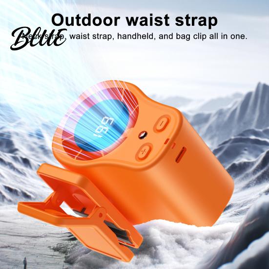 Hands-free Clip-on Fan Quiet with Digital Display 199 Speeds Adjustable Neck Belt Cooling Travel Portable Hands-Free Rechargeable Car Air Vent