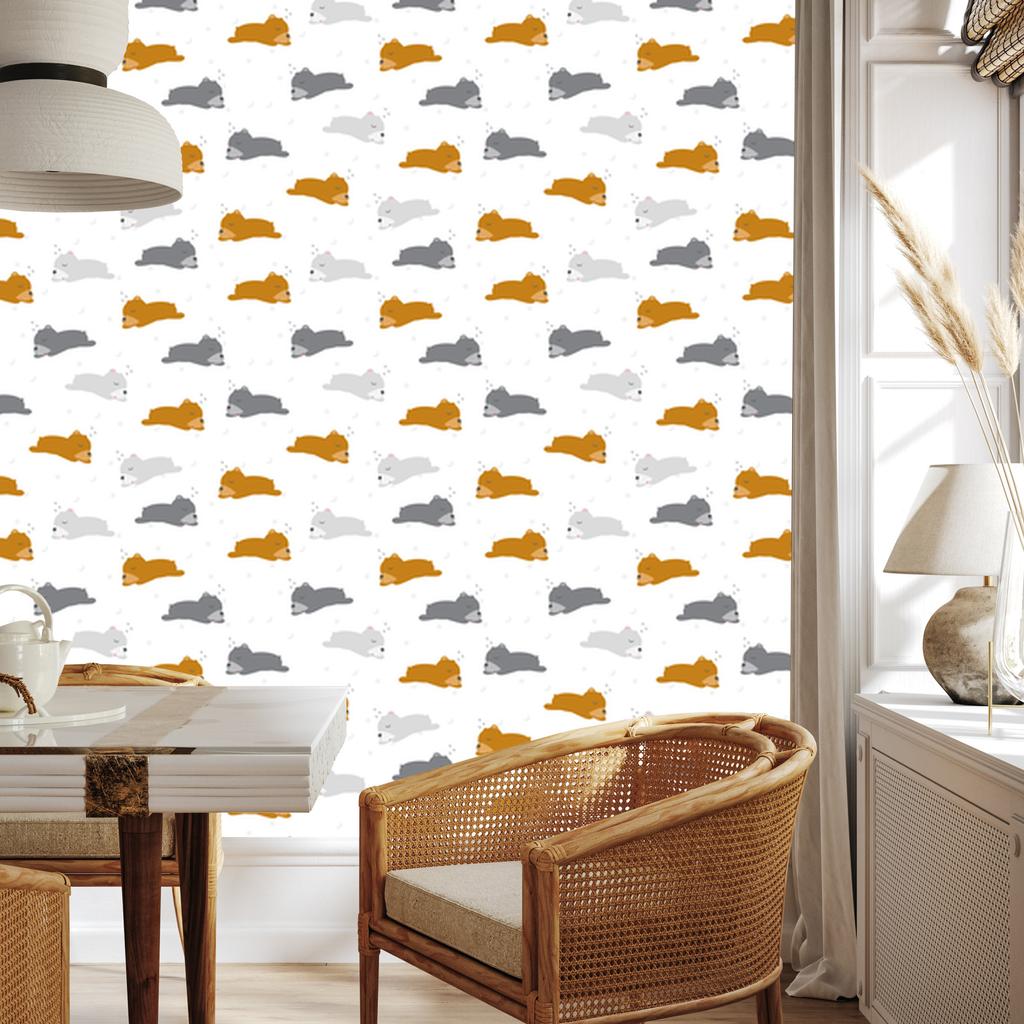 Sleeping bears stars moons wallpaper for living room and bedroom 50x1000
