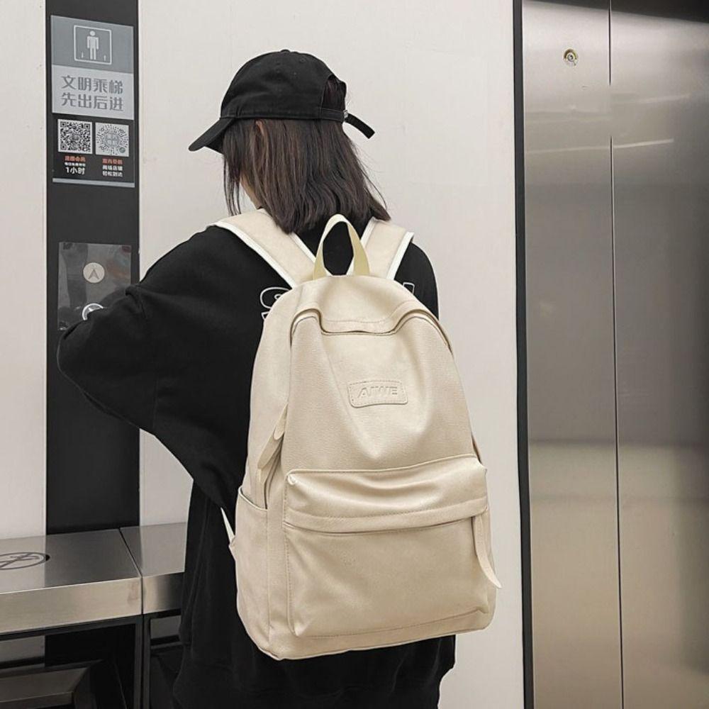 Korean Style Teens Schoolbag Large Capacity Travel Bag Simple Shoulder Bag  Boys Girls