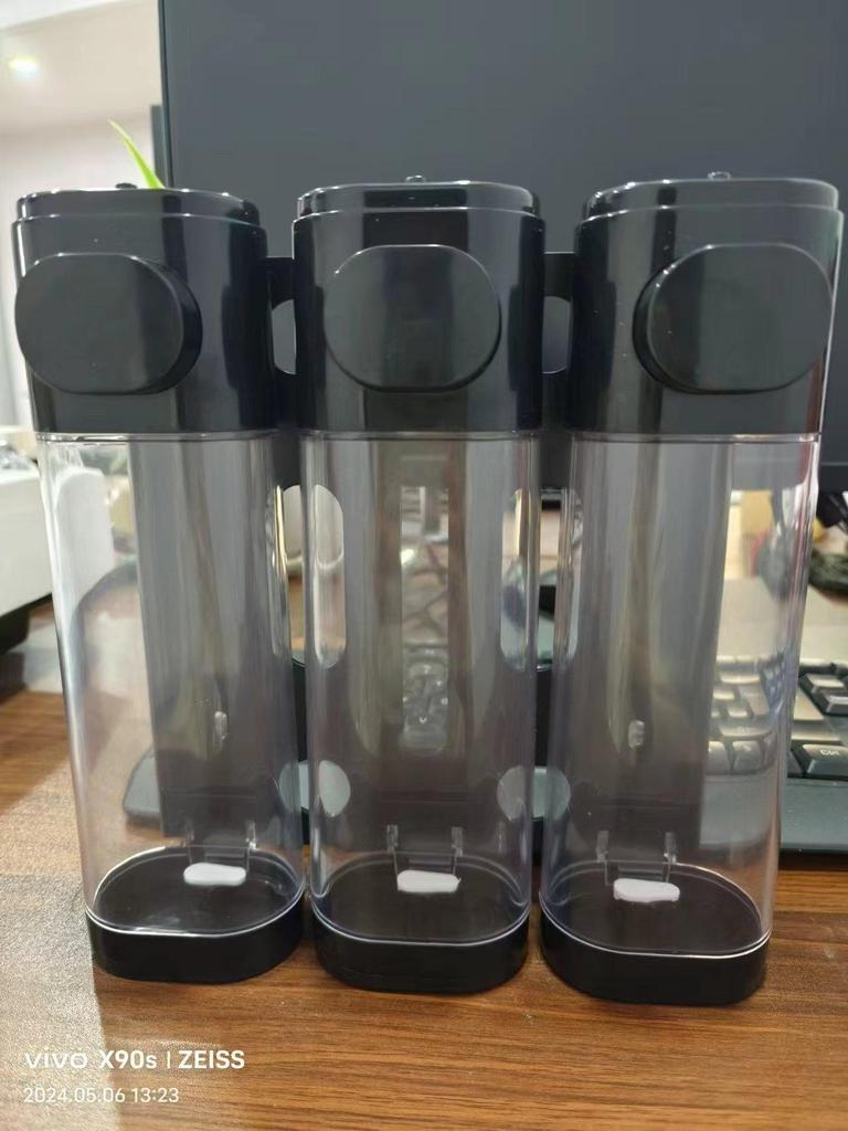 Punch-Free Wall-Mounted Triple Soap Dispenser for Home Bathroom