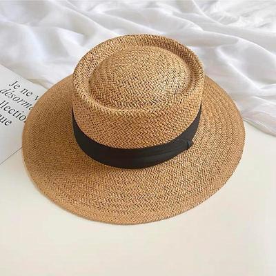 Hochwertiger Panama-Strohhut mit breiter Krempe für Strandausflüge Sommer-Sonnenschutzhut
