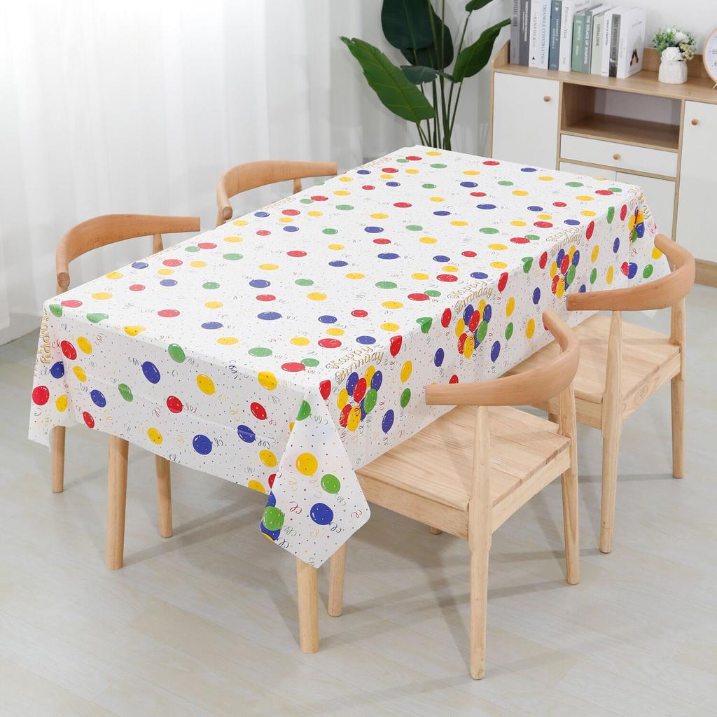 Happy Birthday Tablecloth Balloon Printed Disposable Waterproof Tablecloth Party Decoration Birthday Party Decoration