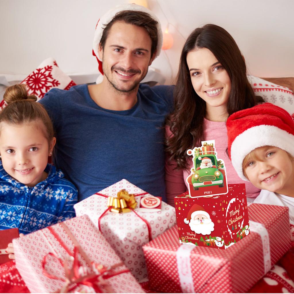 Santa Claus Red Pattern Paper Gift Box Holiday Christmas Prop Atmosphere