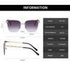 New Fashion Oversize Gradient Sunglasses Women Vintage Alloy Chain Frame Rimless Square Sun Glasses Unisex Elegant Shades