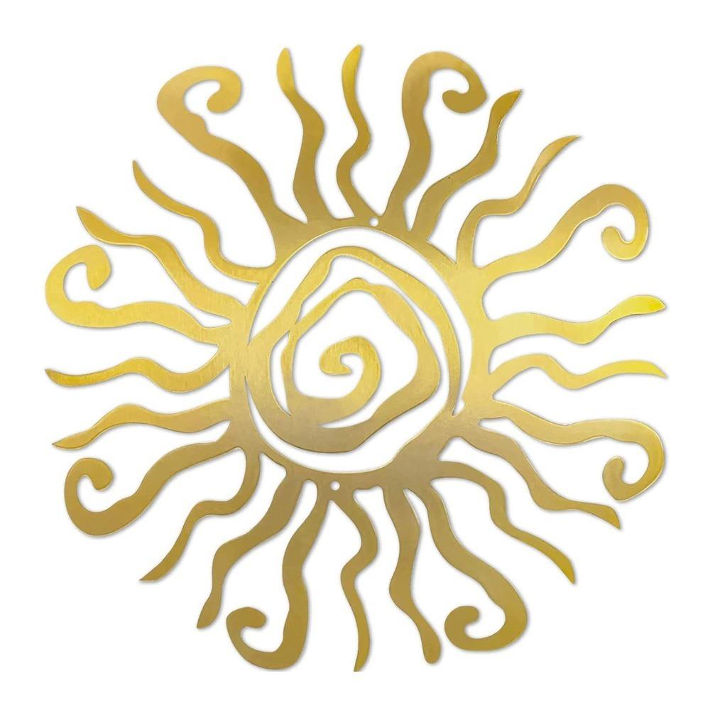 Arte de Hierro Pintado a Mano Arte de Pared Metálico 11.81 pulgadas Escultura de Pared Decoración de Sol Espiral Decoración de Granja