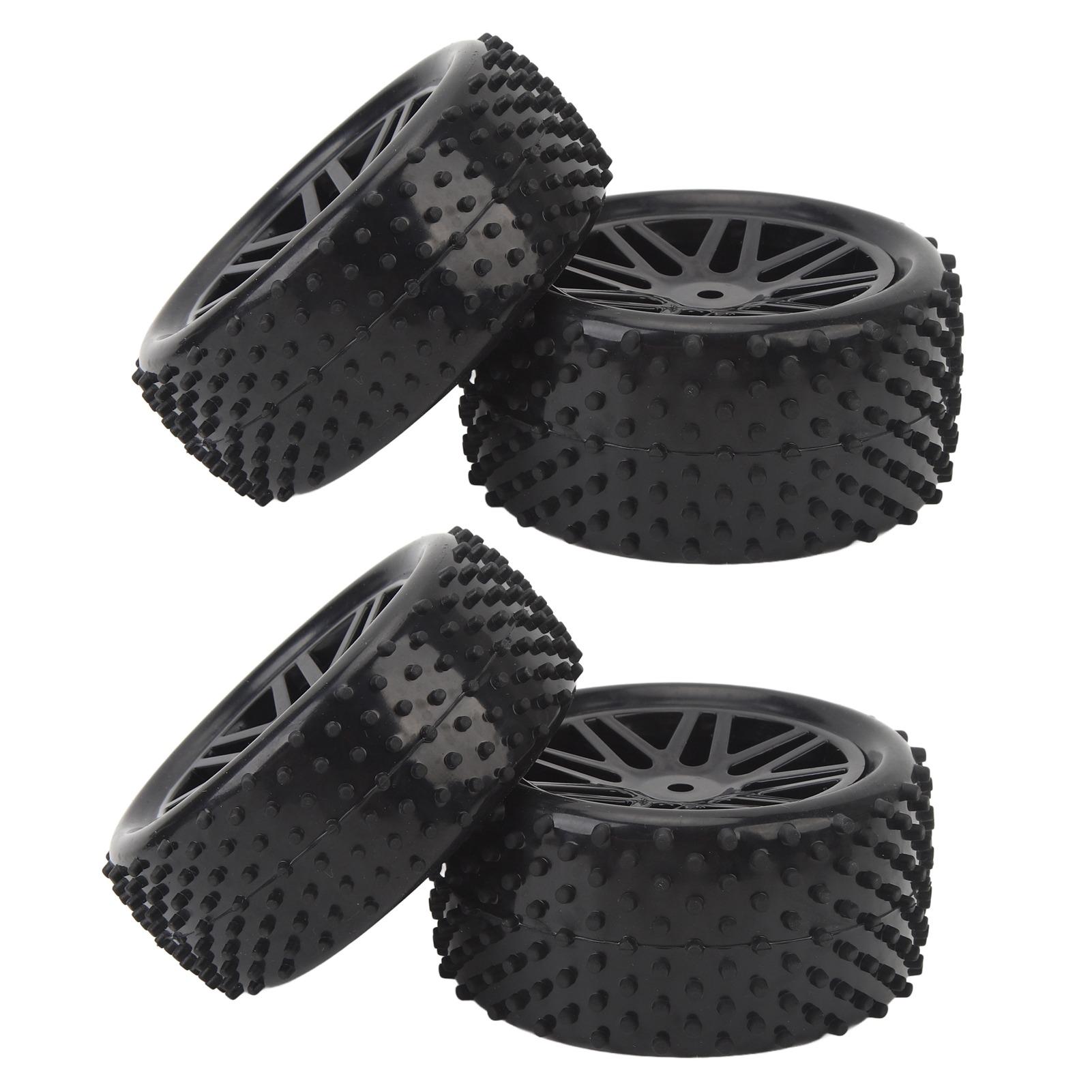 

4PCS 1/10 RC Wheels Tires Set V Hole Hub 2 Front 2 Rear Realistic Excellent Grip Enhanced Performance RC Tyres