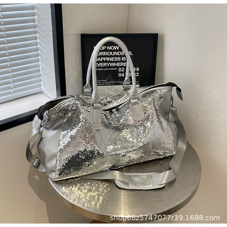 Large Capacity Short-distance Travel Bag, Casual Business Trip, Light Portable Duffel Bag, Sequined Travel Bag, Fitness Bag