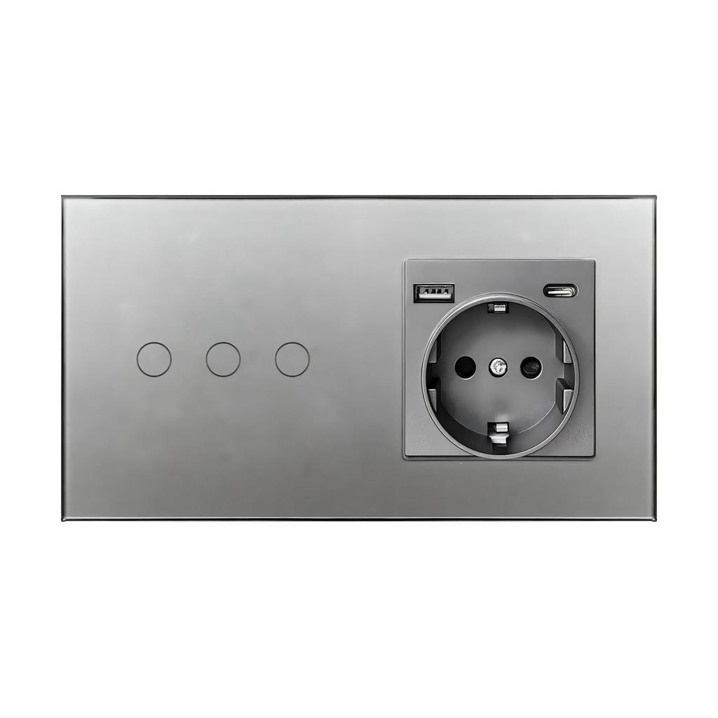 European Standard Zigbee Smart Switch with Graffiti Design, Glass Panel, and Alice Voice Support