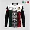 T-shirt à manches longues imprimé thème Mexique Mode Décontracté Motif Drapeau Mexicain Streetwear Homme Sport Extérieur Respirant Hauts