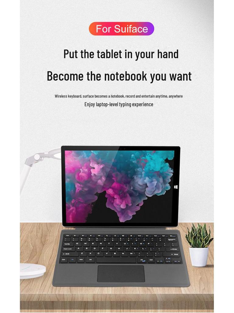 Compatible with Microsoft Surface Pro 3, 4, 5, 7 & Go/2/3 Bluetooth Ultra-thin Wireless Keyboard