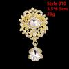 DIEZI Luxury Gold Silver Color Crystal Brooches for Women Girls Wedding Bridal Bouquet Water Drop Flower Brooch Pins Accessories