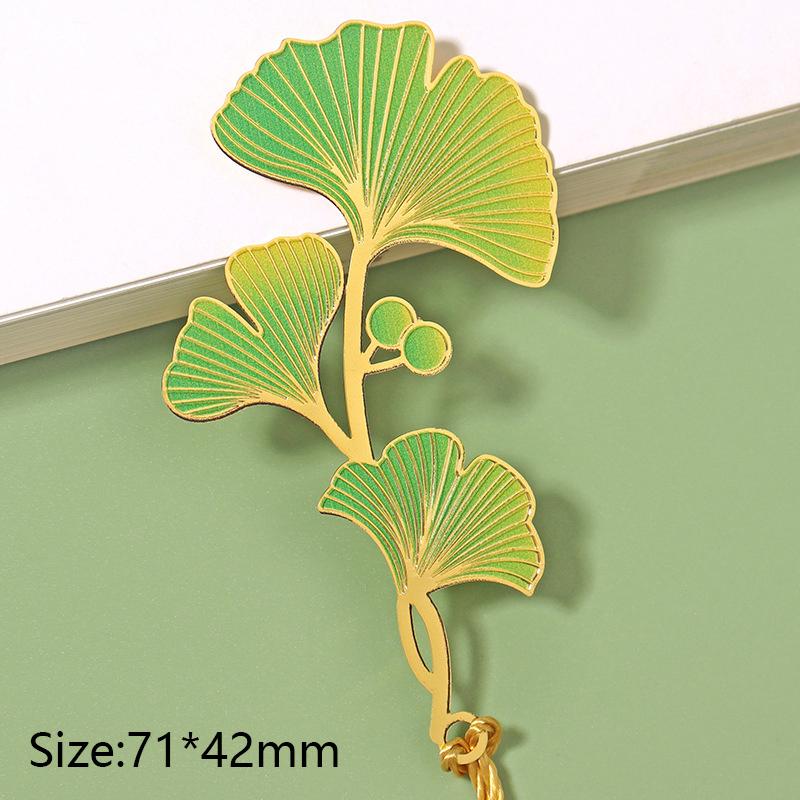 Chinese Style Vintage Rose Flower Leaves Metal Bookmark Tassel Book Clip Pagination Mark Student Gift Stationery School Supplies