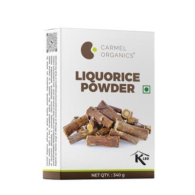 CARMEL ORGANICS Süßholzwurzelpulver (340 Gramm) | Yashtimadhu Pulver für Gesundheit, Haut- und Haarpflege | Natürlich | Essbar