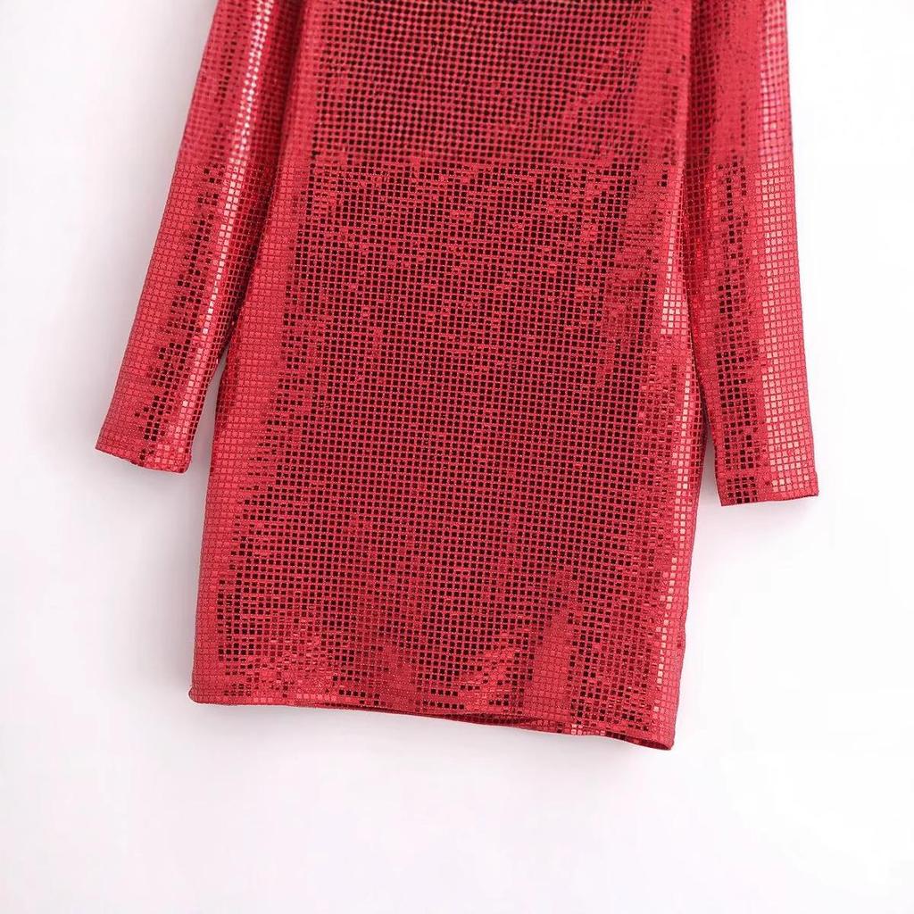 2025 Spring Women's European & American Style Backless Bodycon Dress with Stylish Hot Drill Design