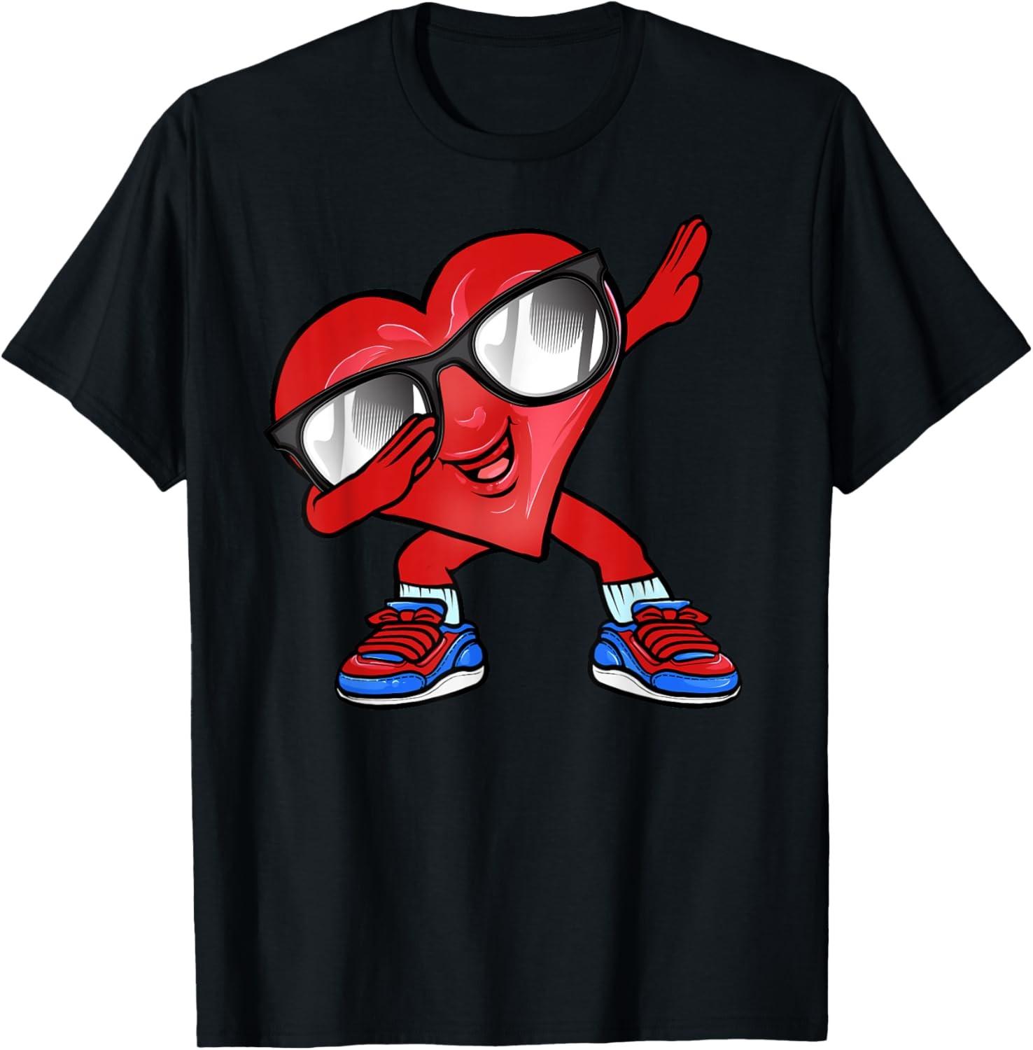 Valentine s Day Valentines Day Dabbing Heart T-Shirt S