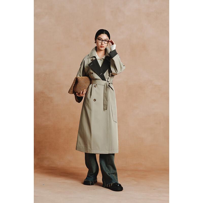 Женский длинный тренч с поясом 3