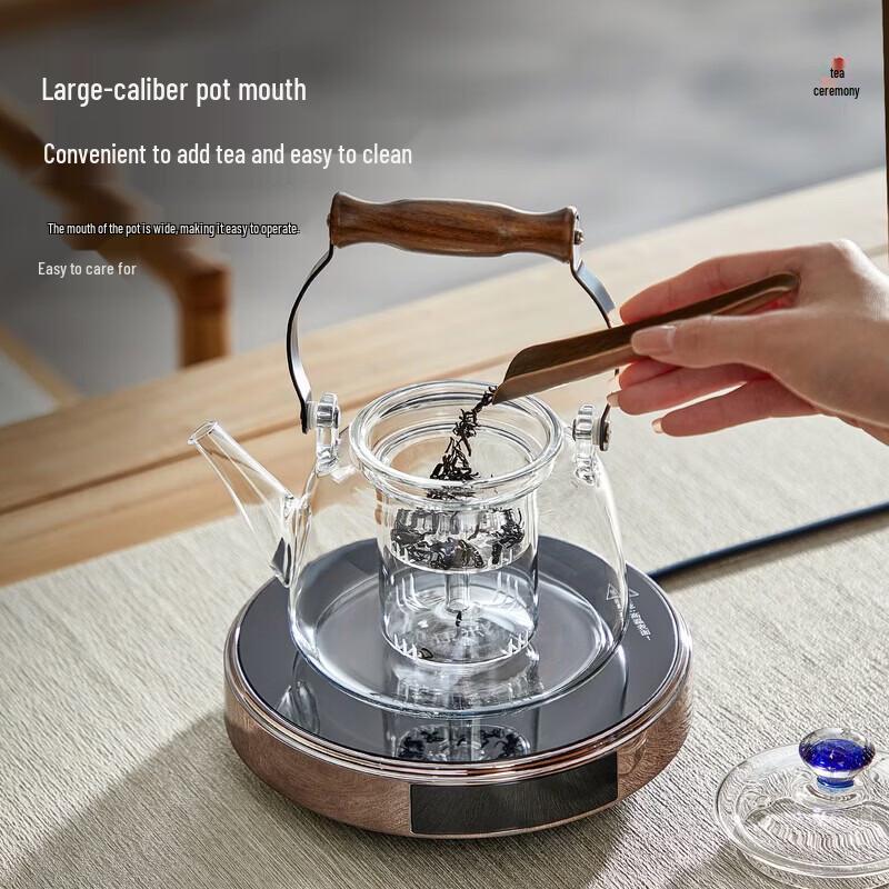 YIHUTEA Manxu Handle High-Temperature Glass Teapot
