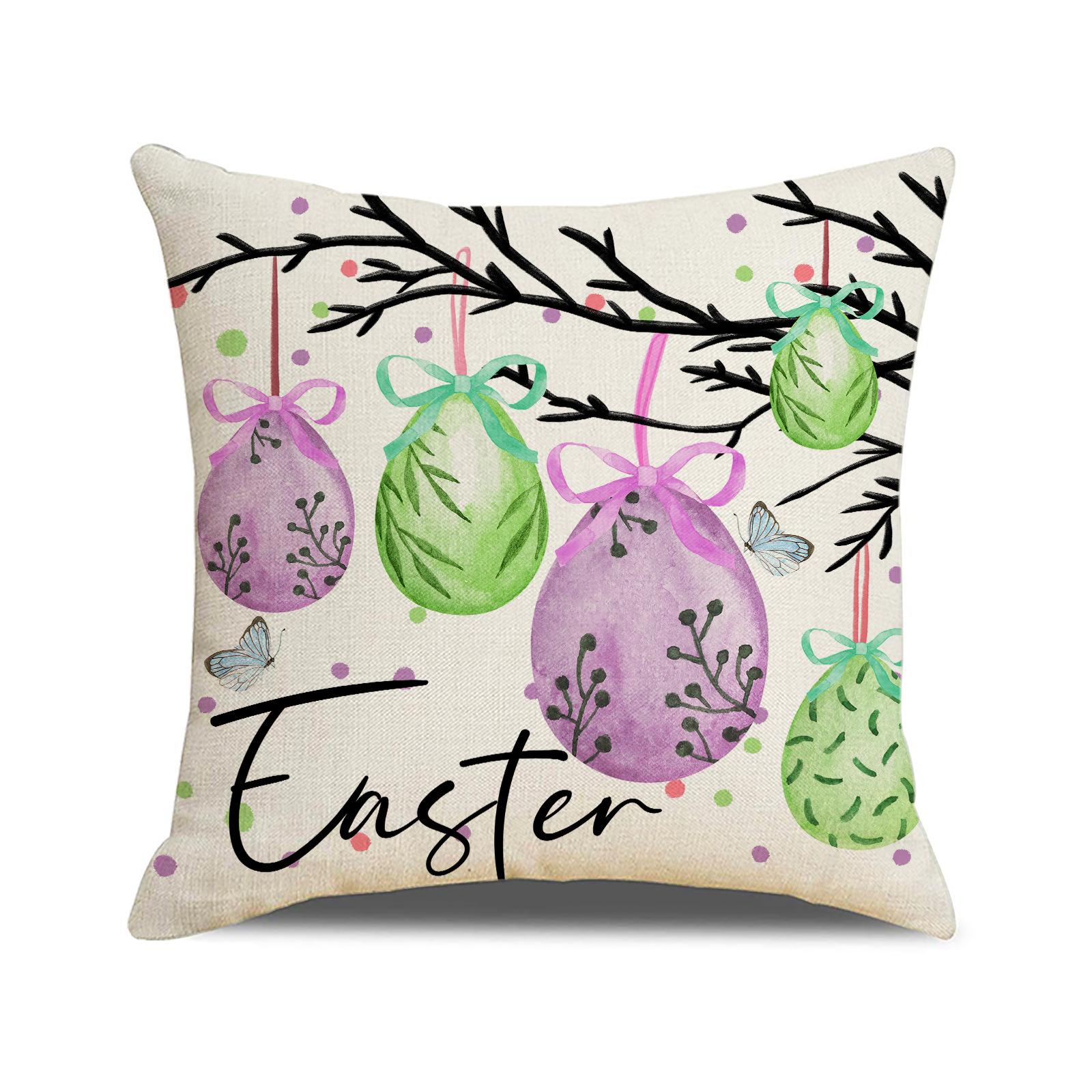 

Easter Egg Print Easter Pillowcase Living Room Soft Furnishing Combination Sofa Cushion Simple Versatile Cushion 45 * 45Cm (excluding pillow core)