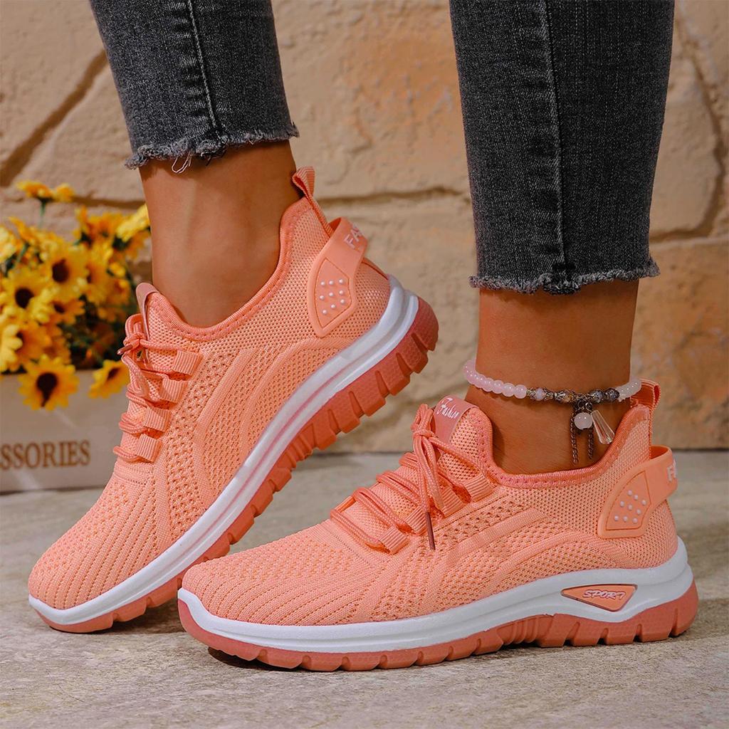 Lightweight Breathable Casual Sneakers for Women Flexible Slip-On Athletic Shoes with Knit Upper and Cushioned Sole for Everyday Wear