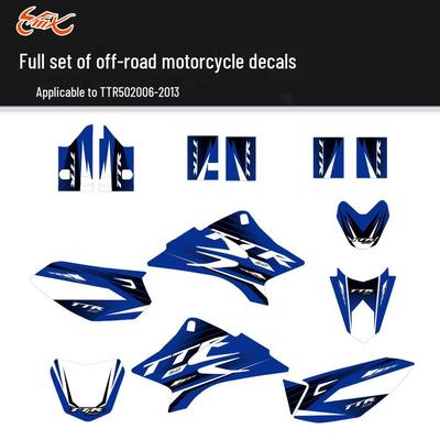 Kompletny zestaw naklejek na Yamaha TTR50 (2006-2015) - Naklejki z graficznym tłem