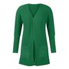 Women's Large Size Knit Sweater Cardigan Sleeve Loose Mid-Length Jacket With Pockets