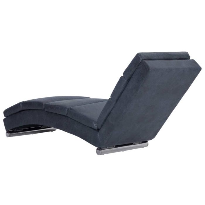 VidaXL Chaise longue Gris Similicuir daim